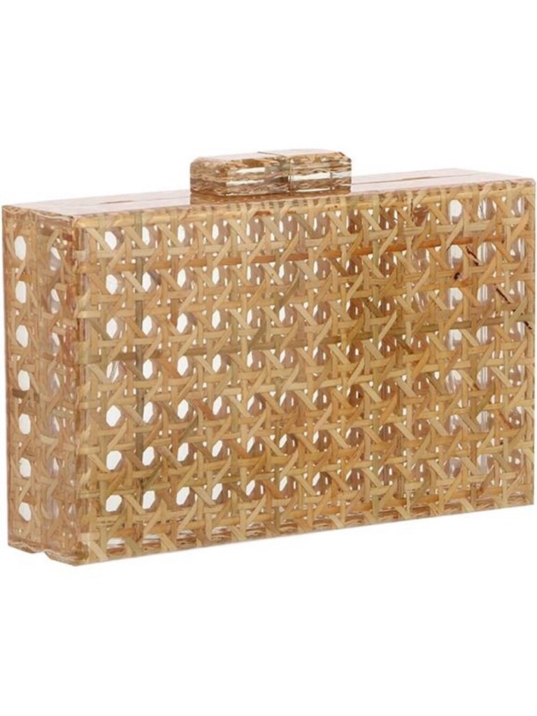 Rattan Acrylic Bag Clutch Purse Evening Bag Woven Handbag Summer Beach